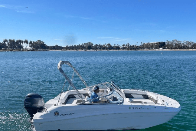 a small boat in a body of water