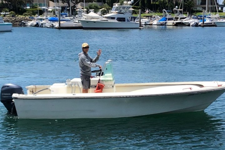 a small boat in a body of water