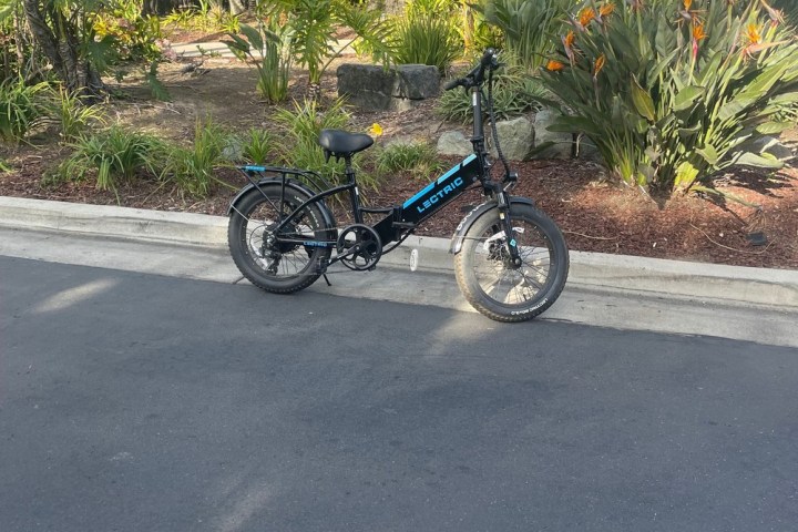 a motorcycle parked on the side of a road
